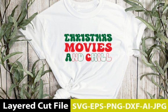 Christmas Movies and Chill Retro Design Graphics