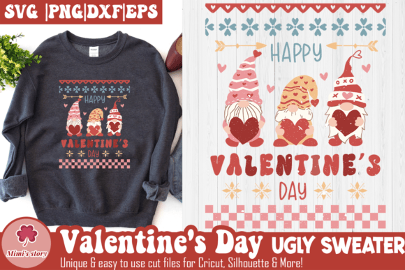 Happy Valentine's Day Valentine Gnomes Graphics & Crafts